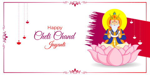 Vector illustration of Happy Jhulelal Jayanti social media template