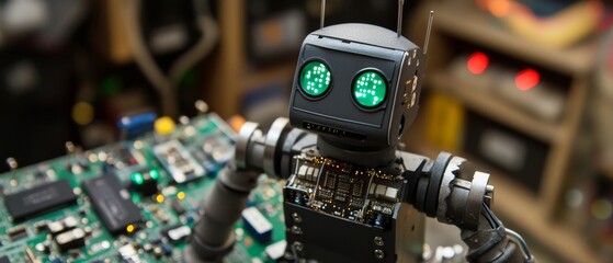 Fototapeta premium Robotics Integration Techniques Industrial Electronic Circuits