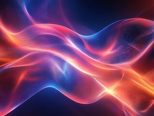 Abstract Glowing Light Trails with Vibrant Colors Creating a Futuristic Energy Wave Effect in a Dynamic Digital Motion Background for Modern and Tech Themes
