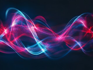 Abstract Glowing Light Trails with Vibrant Colors Creating a Futuristic Energy Wave Effect in a Dynamic Digital Motion Background for Modern and Tech Themes