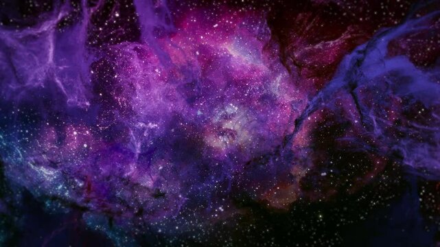 Dark Nebula Clouds Background Loop. 3D Render. Mysterious dark nebula clouds drift endlessly in space, creating a seamless loop for sci-fi, fantasy, and deep space scenes.