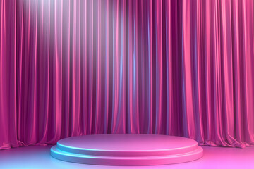 purple stage curtains
