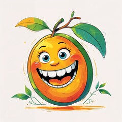 cartoon orange fruit character