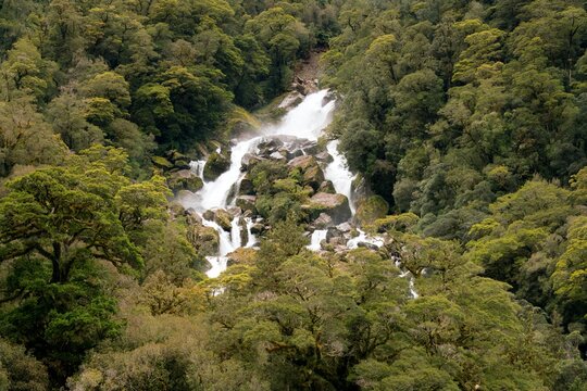 Haast River and Roaring Billy Falls &ndash; Scenic Waterfall View in New Zealand