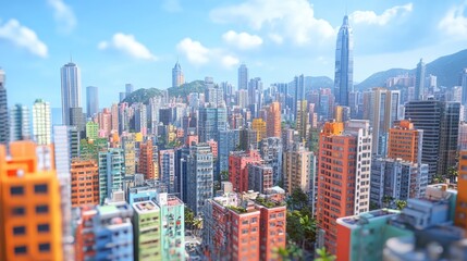 Obraz premium Hong Kong skyline financial business office building at Hong Kong harbor city center.