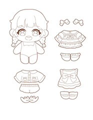 Cute doll design with outfits and accessories for creative play