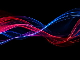 Naklejka premium Abstract Glowing Light Trails with Vibrant Colors Creating a Futuristic Energy Wave Effect in a Dynamic Digital Motion Background for Modern and Tech Themes