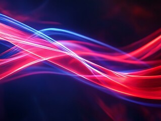 Naklejka premium Abstract Glowing Light Trails with Vibrant Colors Creating a Futuristic Energy Wave Effect in a Dynamic Digital Motion Background for Modern and Tech Themes