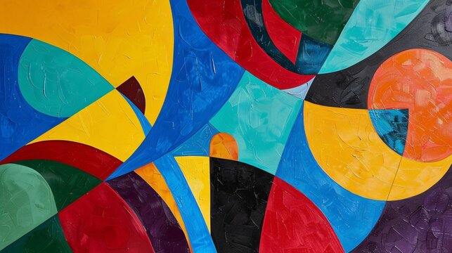 Abstract shapes in bright, contrasting colors