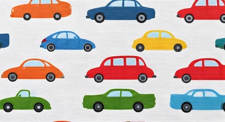 Naklejka premium Cars pattern image on white background