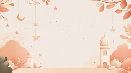 playful background with beige color. islamic background.
