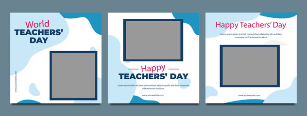 World Teachers Day creative concept banner, poster, social media post, template, background, Teacher day post card design. Happy Teachers Day creative idea.