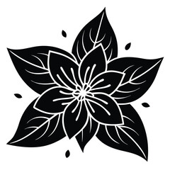 Ornate Black and White Floral Design