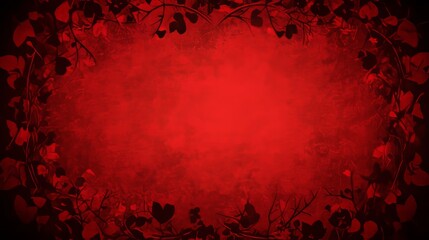 Red Romantic Floral Frame Background Design
