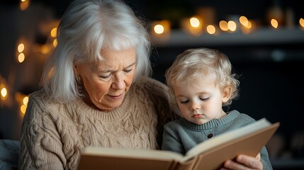World Down Syndrome day Cozy Moment of Reading with Grandparent and Child