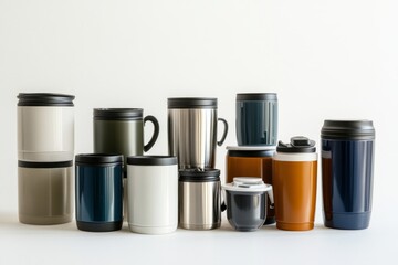 A Collection of Stylish Insulated Drinkware - Perfect for Coffee, Tea, or Water. Explore the Variety of Colors and Designs for Your Daily Drinks