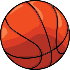 Basketball ball vector illustration. Team sports game rubber accessory. 