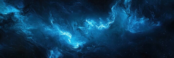 Fototapeta premium Stunning Cosmic Nebula with Bright Blue and Dark Background