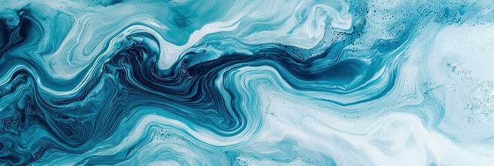 Fototapeta premium Abstract Swirling Blue and White Whirl Patterns on a Canvas Background