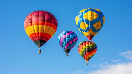 Naklejka premium Brightly colored balloons against a clear sky