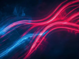 Abstract Glowing Light Trails with Vibrant Colors Creating a Futuristic Energy Wave Effect in a Dynamic Digital Motion Background for Modern and Tech Themes