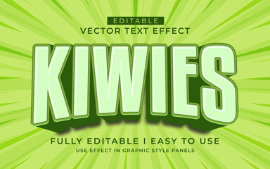 3d editable kiwi text effect typography style template
