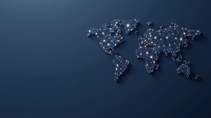 world map Artificial Intelligence and Machine Learning Abstract AI driven global map featuring glowing neural paths and digital network elements, highlighting innovation.