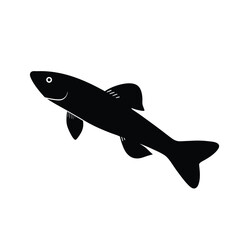 Endler's Livebearer Silhouette Vector Art and Black Color Fish Design