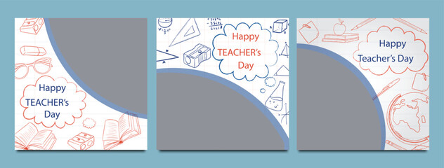 World Teachers Day creative concept banner, poster, social media post, template, background, Teacher day post card design. Happy Teachers Day creative idea.