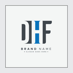DHF Minimal Vector Logo - Simple Business Logo for Initials D, H and F