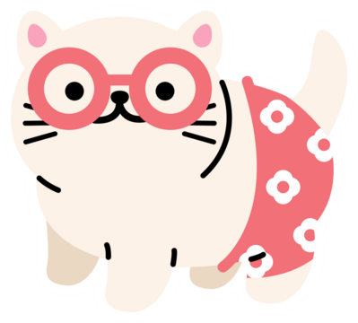 Cute Kitten Illustration Sticker Element