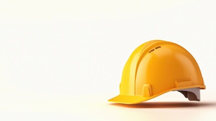 hardhat Safety Warning Symbol Bold yellow hardhat graphic with text space, used for safety alerts or instructional signs in construction areas.