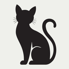 Dynamic Running Cat Silhouette Vector Illustration