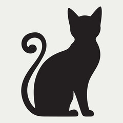 Dynamic Running Cat Silhouette Vector Illustration