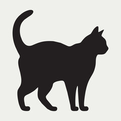Dynamic Running Cat Silhouette Vector Illustration