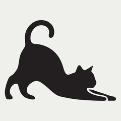 Dynamic Running Cat Silhouette Vector Illustration