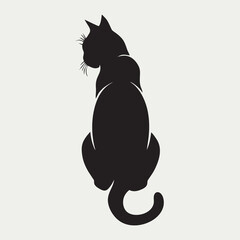 Dynamic Running Cat Silhouette Vector Illustration