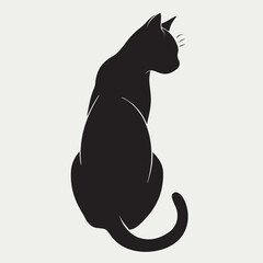 Dynamic Running Cat Silhouette Vector Illustration