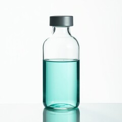 Clear Glass Bottle on White Background: Isolated and Ready for Display