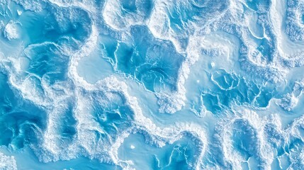 Obraz premium Top-Down View of an Ice Surface with Intricate Patterns for a Frosty and Detailed Visual