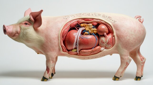 Internal organs of pig anatomy model and diagram references exploring anatomy and physiology in the laboratory