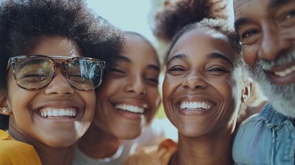 Fototapeta premium Multi-generational family is laughing and enjoying their time together outside