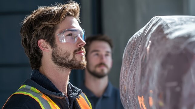 Train Technology and Innovation Engineers inspecting a hyperloop system, highlighting technological advancements and future possibilities.