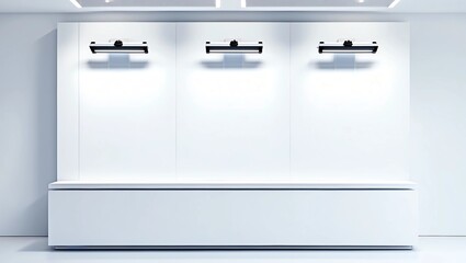 Blank white trade show wall mock up, front view  