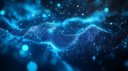 Abstract Background with Blue Circuit Board Lines and Digital Tech Elements for a Futuristic Design