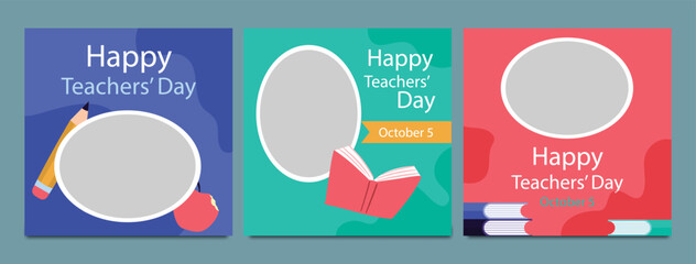 World Teachers Day creative concept banner, poster, social media post, template, background, Teacher day post card design. Happy Teachers Day creative idea.
