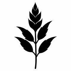 Black Sorrel Leaf Silhouette Vector Graphic