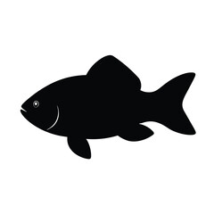 Gourami Silhouette Vector Art Illustration and Black Color Design of Gourami Fish