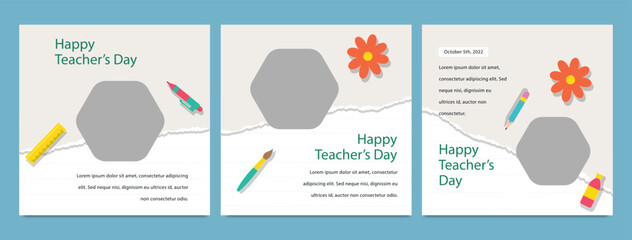 World Teachers Day creative concept banner, poster, social media post, template, background, Teacher day post card design. Happy Teachers Day creative idea.