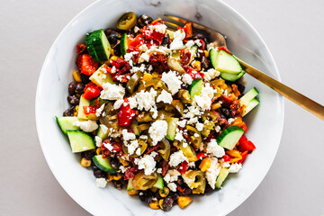 Cowboy caviar or Texas caviar dish, close-up shot